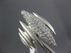 LARGE 1.13CT DIAMOND 18KT WHITE GOLD MATTE & SHINY ELONGATED MARQUISE SHAPE RING