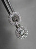 ANTIQUE .54CT 3D ROUND DIAMOND FILIGREE 14KT WHITE GOLD EARRINGS JACKET SETTINGS