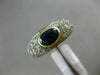WIDE 1.45CT DIAMOND & AAA OVAL SAPPHIRE 14K YELLOW GOLD 3D BEZEL ENGAGEMENT RING