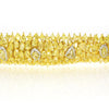 EXTRA LARGE 38.87CT WHITE & FANCY YELLOW DIAMOND 18K YELLOW GOLD TENNIS BRACELET