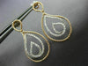 ESTATE .53CT DIAMOND 18KT 2 TONE GOLD 3D CLASSIC TEAR DROP LOVE HANGING EARRINGS