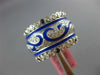 WIDE 1.62CT DIAMOND & AAA SAPPHIRE & BLUE ENAMEL 18K WHITE GOLD 3D ETERNITY RING