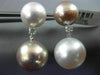 LARGE .28CT DIAMOND & AAA PINK WHITE SOUTH SEA PEARLS 18KT WHITE GOLD EARRINGS