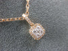 ESTATE .25CT DIAMOND 14KT ROSE GOLD 3D CLUSTER SQUARE HALO CLASSIC PENDANT