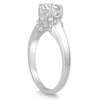 ESTATE 1.1CT DIAMOND 14KT WHITE GOLD 3D CLASSIC ROUND SOLITAIRE ENGAGEMENT RING
