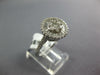 WIDE 1.0CT DIAMOND 14KT WHITE GOLD 3D ROUND & BAGUETTE CLUSTER FLOWER LOVE RING