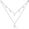 .51CT DIAMOND 14KT WHITE & ROSE GOLD 3D STAR TRIANGULAR BY THE YARD FUN NECKLACE