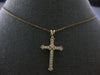ESTATE .20CT DIAMOND 14KT 2 TONE GOLD 3D ROUND CROSS FILIGREE PENDANT #27673