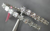 LARGE 5.83CT DIAMOND 18K WHITE GOLD INVISIBLE CRISS CROSS FLEXIBLE CUFF BRACELET