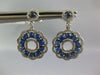 2.94CT DIAMOND & AAA CABOCHON SAPPHIRE 14KT WHITE GOLD FLOWER HANGING EARRINGS