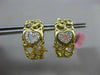ESTATE .15CT DIAMOND 14K WHITE & YELLOW GOLD 3D OPEN HEART CLIP ON EARRINGS