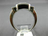 ESTATE .45CT WHITE & BLUE ROUND & PRINCESS DIAMOND 14K WHITE GOLD 3D SQUARE RING