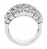 ESTATE 3.26CT DIAMOND 18KT WHITE GOLD 3D ROUND & BAGUETTE 3 ROW ANNIVERSARY RING
