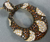 LARGE 2.21CT WHITE & ORANGE DIAMOND 18K ROSE GOLD 3D TEAR DROP MOON OVAL PENDANT