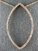 ESTATE LARGE .40CT DIAMOND 14K ROSE GOLD OPEN MARQUISE SHAPE LEAF NECKLACE 26825