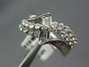 ESTATE WIDE 1.36CT DIAMOND 18KT WHITE GOLD ROUND & BAGUETTE CRISS CROSS FUN RING