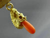 ANTIQUE LARGE AAA CORAL 14KT YELLOW GOLD 3D HANDCRAFTED FLOWER BROOCH PIN #26474