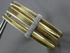 EXTRA LARGE .40CT DIAMOND 14KT 2 TONE GOLD FLEXIBLE CUFF BANGLE BRACELET #27815