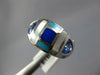 1.38CT DIAMOND & AAA TANZANITE 14KT WHITE GOLD MOTHER OF PEARL & TURQUOISE RING