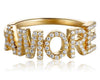 ESTATE .31CT DIAMOND 14KT YELLOW GOLD 3D AMORE LOVE FUN RING