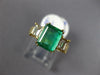 ESTATE LARGE 2.34CT DIAMOND & AAA EMERALD 18K YELLOW GOLD SQUARE ENGAGEMENT RING