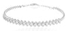 .95CT DIAMOND 14K WHITE GOLD 3D ROUND & BAGUETTE SQUARE FLEXIBLE BANGLE BRACELET