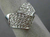 ESTATE LARGE 1.0CT DIAMOND 14KT WHITE GOLD 3D CRISS CROSS MULTI ROW V SHAPE RING