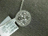 ESTATE LARGE 1.03CT DIAMOND 18KT WHITE GOLD ROUND CLUSTER HALO FLOATING PENDANT