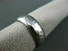 ESTATE WIDE 14KT WHITE GOLD MATTE & SHINY HAMMER LOOK MENS WEDDING RING BAND 612