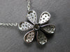 ESTATE .44CT DIAMOND 14KT WHITE GOLD 3D CLASSIC ROUND FLOWER LOVE NECKLACE