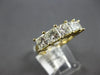 LARGE 2CT DIAMOND 14KT YELLOW GOLD 3D 5 STONE INVISIBLE WEDDING ANNIVERSARY RING