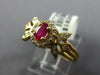 .61CT DIAMOND & AAA RUBY 14KT YELLOW GOLD 3D OVAL & ROUND FRIENDSHIP LOVE RING