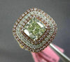 GIA LARGE 2.69CT MULTI COLOR DIAMOND 18KT WHITE & ROSE 3D SQUARE ENGAGEMENT RING