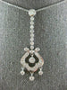 ESTATE LARGE 1.0CT DIAMOND 14KT WHITE GOLD 3D CHANDELIER FLOATING PENDANT #15422