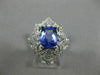 LARGE 2.46CT DIAMOND & AAA CUSHION CUT TANZANITE 14KT WHITE GOLD ENGAGEMENT RING