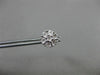 ESTATE .05CT DIAMOND 14KT WHITE GOLD CLUSTER MILGRAIN FLOWER SNOWFLAKE EARRINGS
