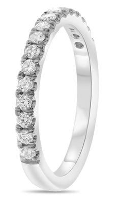 ESTATE .35CT DIAMOND 14K WHITE GOLD ROUND SEMI ETERNITY WEDDING ANNIVERSARY RING