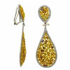EXTRA LARGE 10.61CT MULTI COLOR DIAMOND 18KT TWO TONE GOLD TEAR DROP EARRINGS