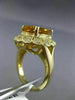 ESTATE LARGE 4.17CT DIAMOND & AAA CITRINE 14KT YELLOW GOLD 3D OVAL COCKTAIL RING