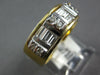 ESTATE WIDE .47CT DIAMOND 14KT YELLOW GOLD 3D ROUND & BAGUETTE ANNIVERSARY RING