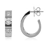1.21CT DIAMOND 18K WHITE GOLD 3D ROUND ETOILE UMBRELLA HOOP FUN HANGING EARRINGS