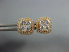 ESTATE .68CT DIAMOND 18KT WHITE GOLD CLUSTER SQUARE HALO CLASSIC STUD EARRINGS