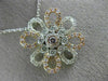 ESTATE 1.05CT WHITE & PINK DIAMOND 18K 2 TONE GOLD 3D FLOWER BY THE YARD PENDANT