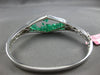 LARGE 4.2CT DIAMOND & AAA COLOMBIAN EMERALD 18KT WHITE GOLD MULTI SHAPE BRACELET