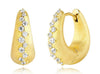 .46CT DIAMOND 14KT YELLOW GOLD 3D MATTE & SHINY TEAR DROP HOOP HANGING EARRINGS