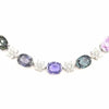 LARGE 115.16CT DIAMOND & AAA MULTI COLOR SAPPHIRE 18K WHITE GOLD FLOWER NECKLACE