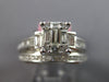 1.60CT DIAMOND 18KT WHITE GOLD 3D ROUND & BAGUETTE WEDDING ENGAGEMENT RING SET