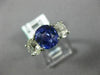 ANTIQUE 5.63CT DIAMOND & AAA SAPPHIRE 14K WHITE GOLD THREE STONE ENGAGEMENT RING