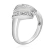 ESTATE .07CT DIAMOND 14KT WHITE GOLD 3D DOUBLE HAMMER CRISS CROSS FUN RING