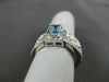ESTATE 1.84CT DIAMOND & AAA AQUAMARINE 14K WHITE GOLD FILIGREE FLORAL RING 21324